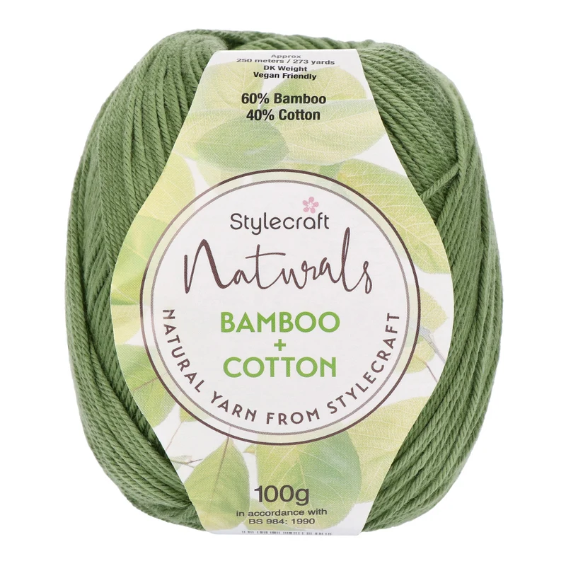 Stylecraft Naturals – Bamboo + Cotton DK 7126 Spring Green