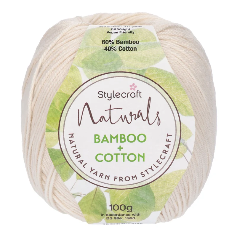 Stylecraft Naturals – Bamboo + Cotton DK 7128 Naturweiß