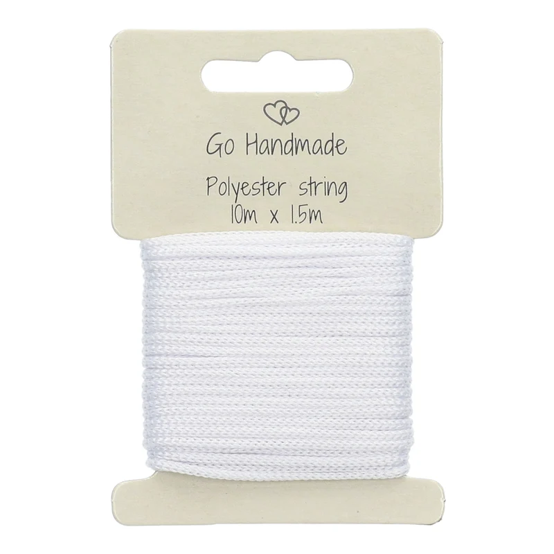 Go Handmade Polyester-Kordel 6 Weiß
