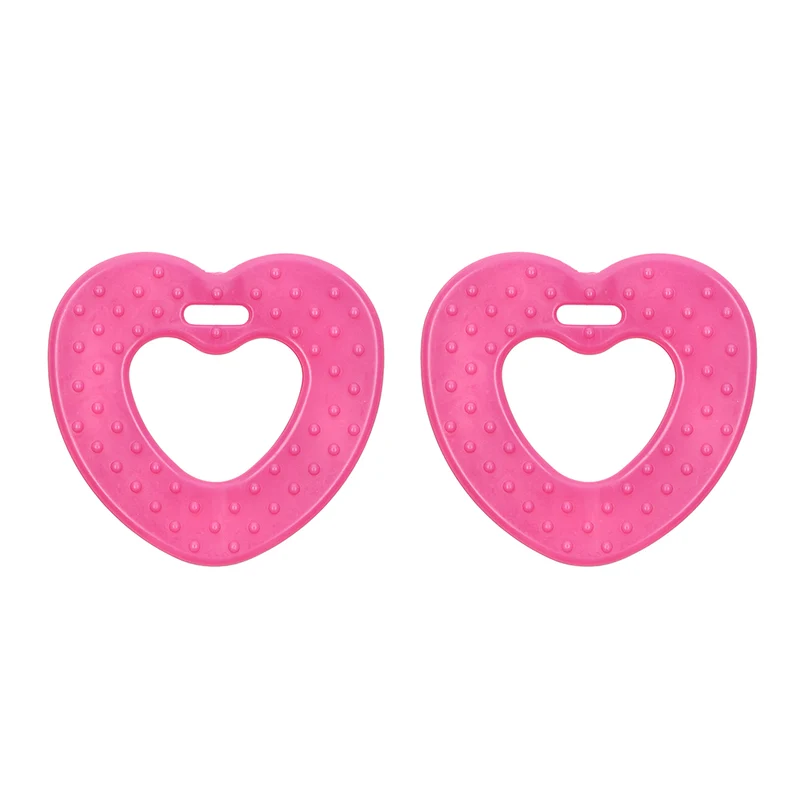 Durable Beißring Herz mit Noppen 786 Neon-Pink