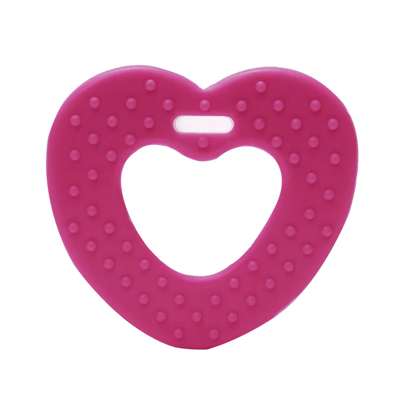 Durable Beißring Herz mit Noppen 786 Neon-Pink