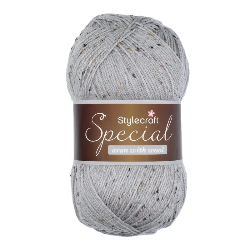 Stylecraft Special Aran with Wool – Nepp-Farbtöne 5516 Silver Nepp
