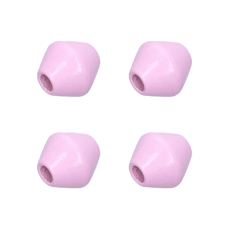 Rico Makramee Holzperlen 30 x 30 mm, lila – 4 Stück