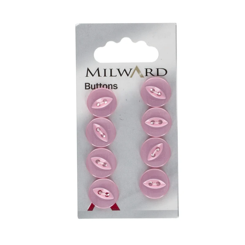 Milward Perlmutt-Knopf, rosa, 13 mm (8 Stück)