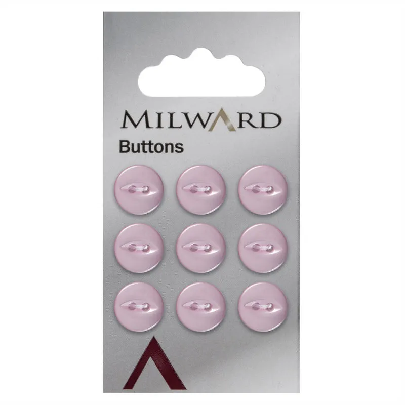 Milward Perlmutt-Knopf, rosa, 11 mm (9 Stück)
