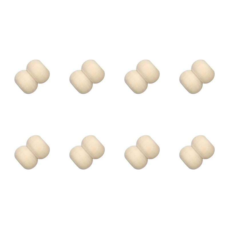 Rico Makramee Holzperlen 17 x 22 mm, naturfarben – 8 Stück