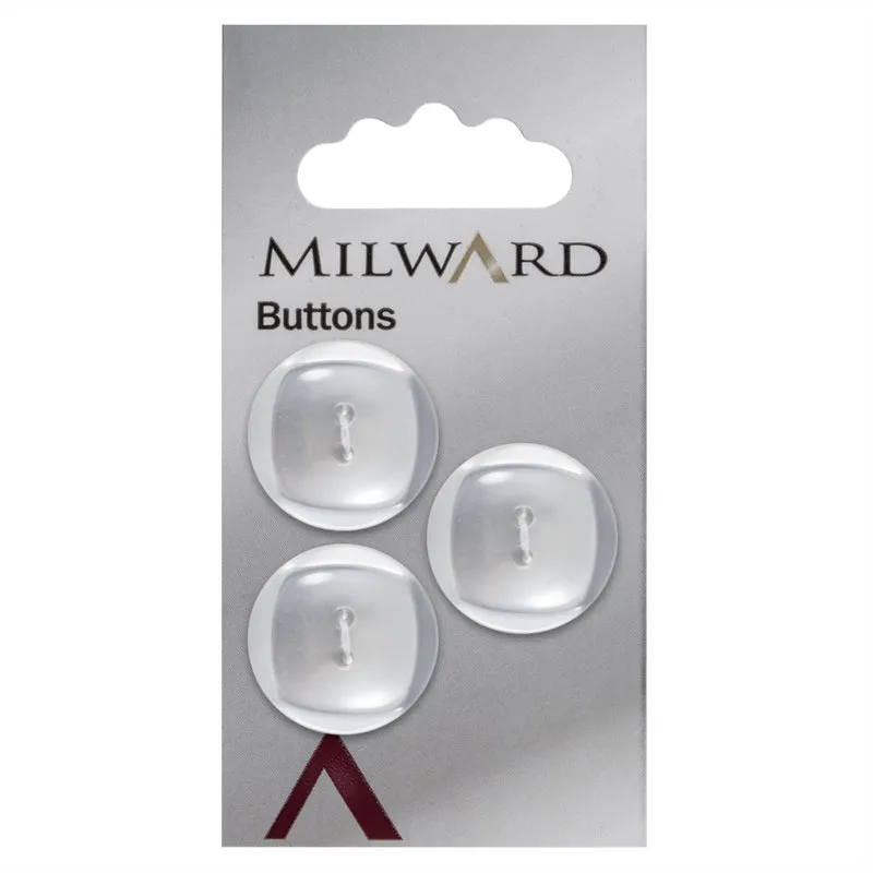Milward Glanzknopf, weiß, 21 mm (3 Stück)