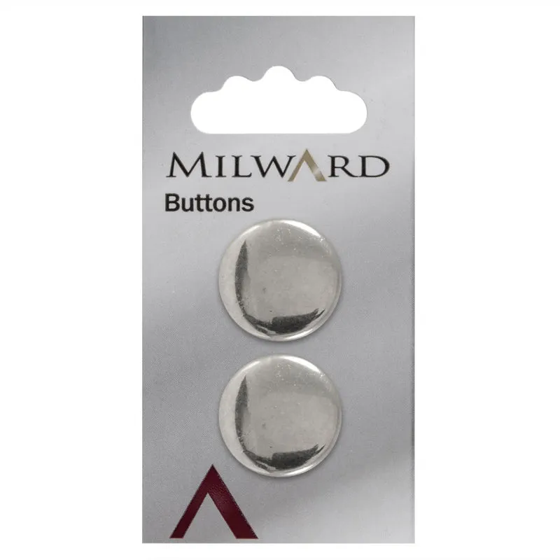 Milward Metallknopf Silber 22 mm (2 Stück)