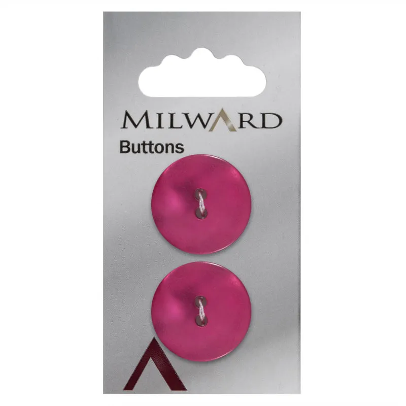 Milward Perlmutt-Knopf, glänzend, Rosa, 22 mm (2 Stück)