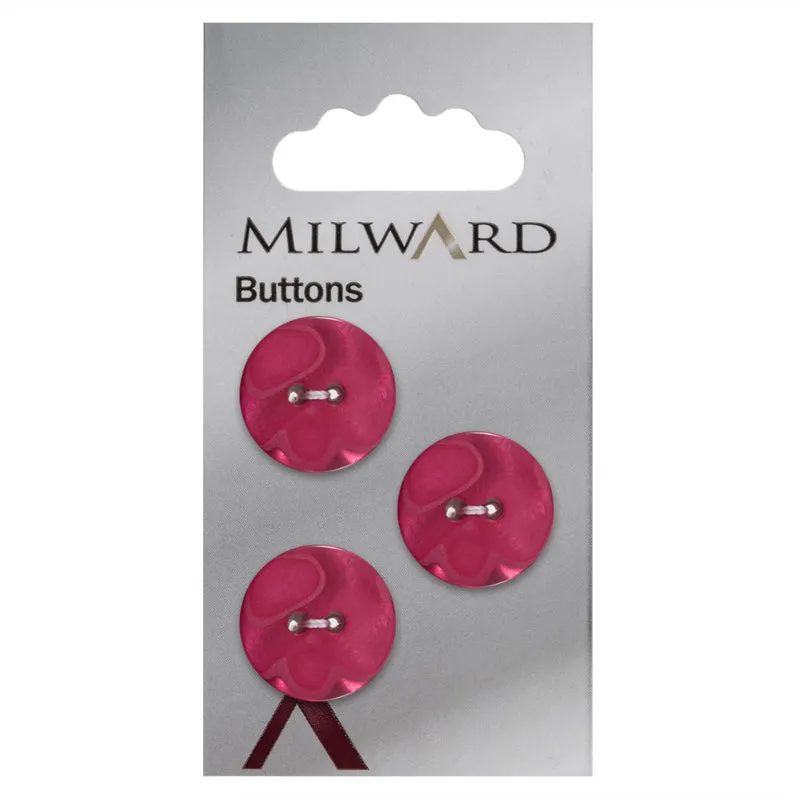 Milward Perlmutt-Knopf, glänzend, Rosa, 17 mm (3 Stück)