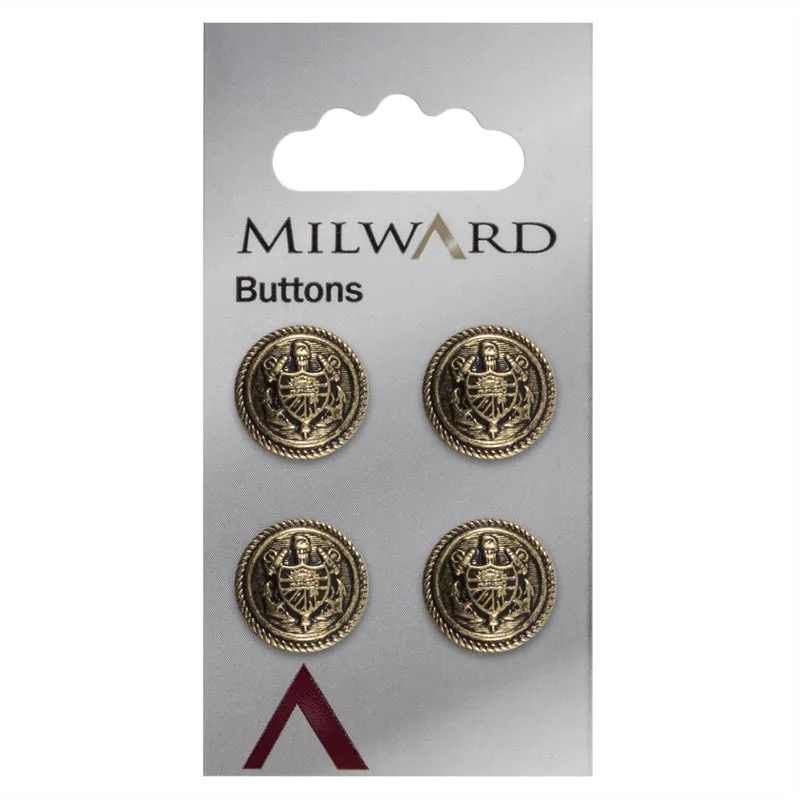 Milward Manschettenknöpfe, Gold, 15 mm (4 Stück)