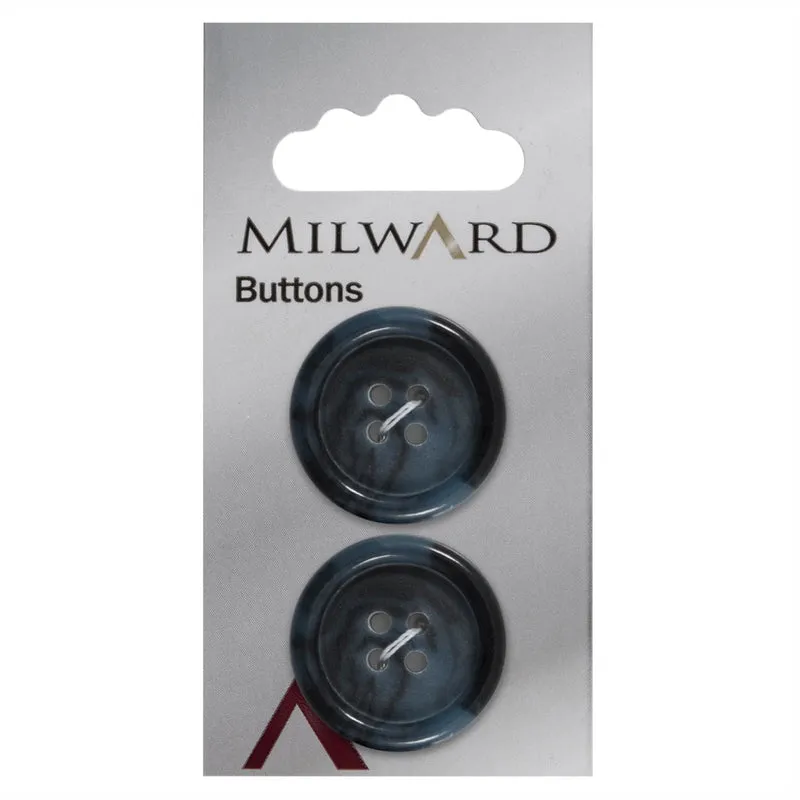 Milward-Knopf, dunkelblau, 25 mm (2 Stück)