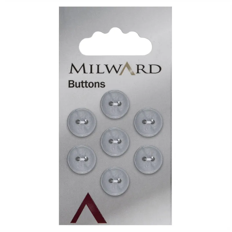 Milward-Knopf, glänzendes Grau, 12 mm (7 Stück)