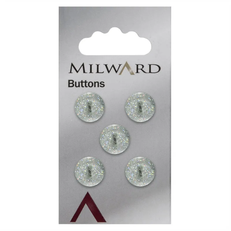 Milward Glitzerknopf, hellgrün, 12 mm (5 Stück)