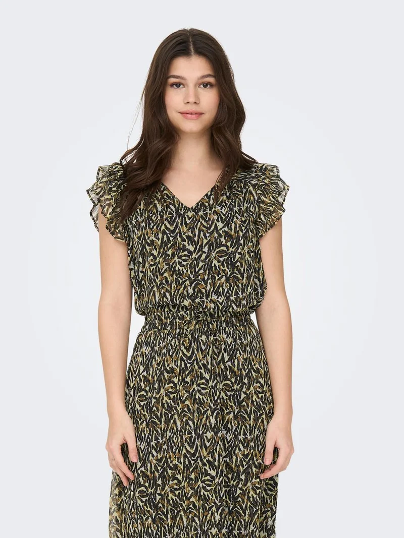 ONLELIZA S/S V-NECK TOP PTM