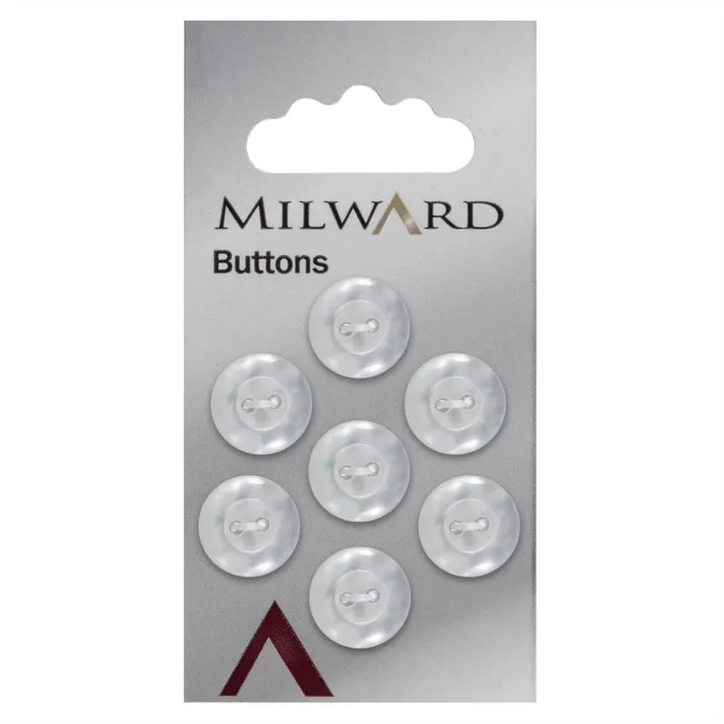 Milward Perlmutt-Knopf, weiß glänzend, 13 mm (7 Stück)