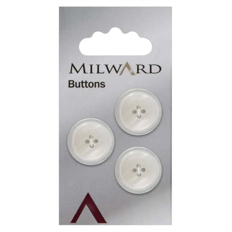 Milward Perlmutt-/Glanzknopf, naturfarben, 20 mm (3 Stück)