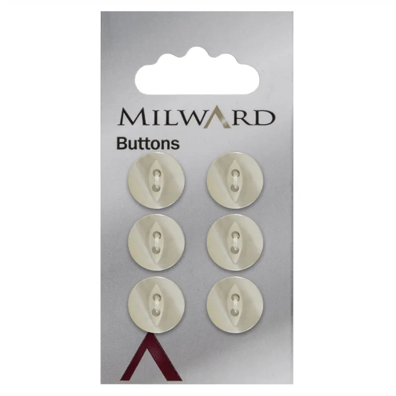 Milward Perlmutt-Knopf, naturfarben, 13 mm (6 Stück)