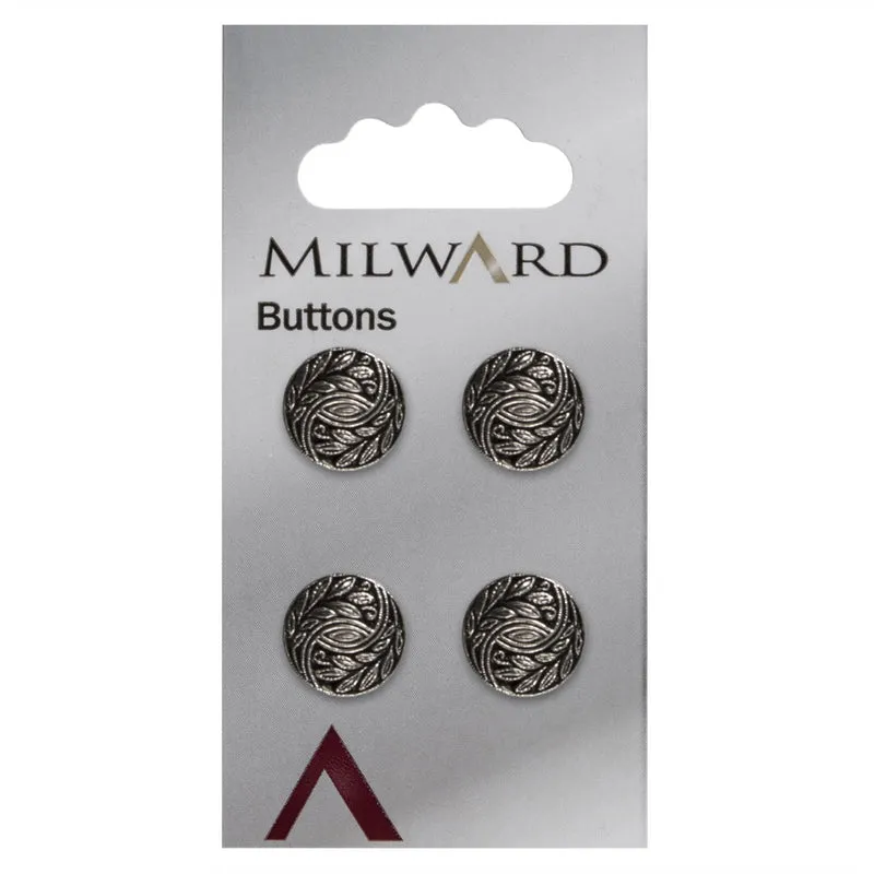 Milward Metallknopf „Blütenblatt“ 12 mm (4 Stück)