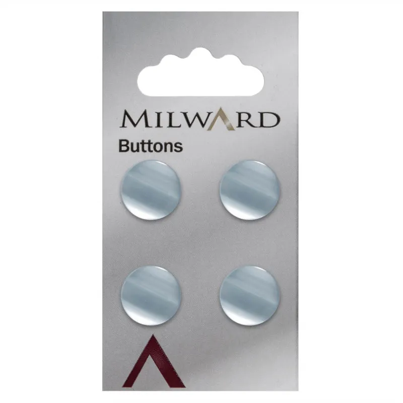Milward-Knopf, glänzend Blau, 13 mm (4 Stück)