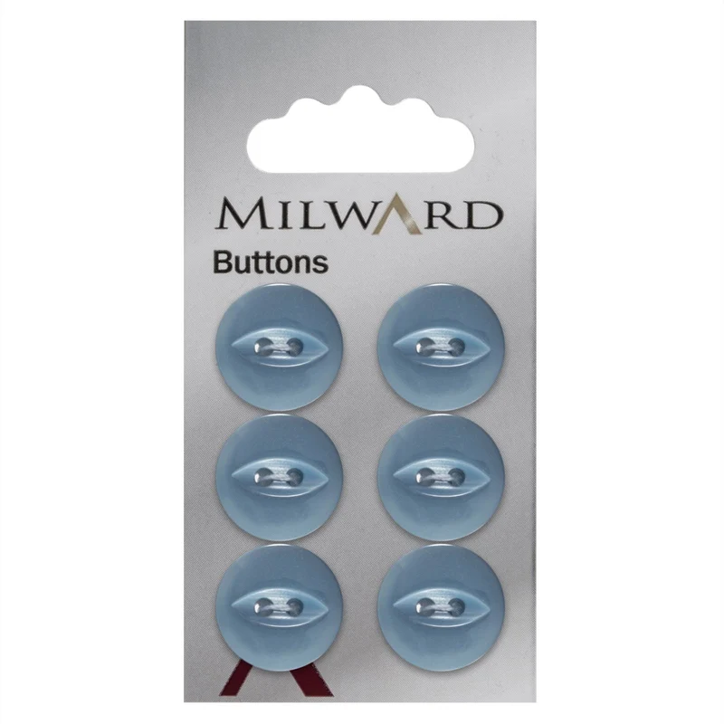 Milward Perlmuttknopf Hellblau 16 mm (6 Stück)