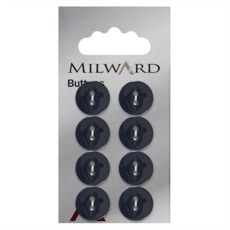 Milward Perlmuttknopf, Dunkelblau, 13 mm (8 Stück)