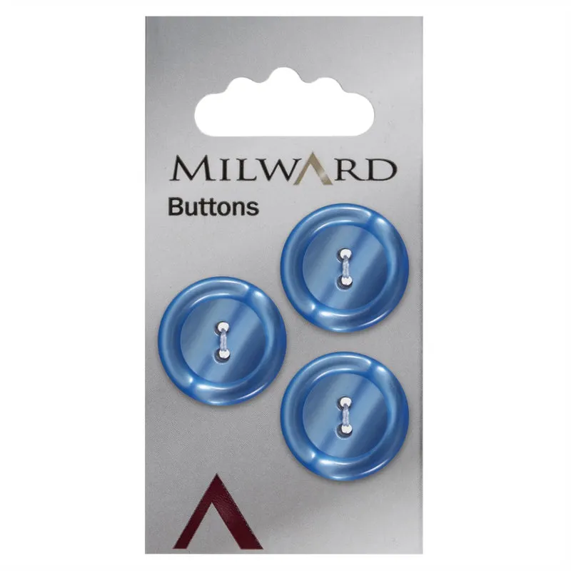 Milward Glanzknopf Blau 20 mm (3 Stück)