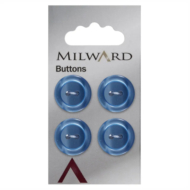 Milward Glanzknopf Blau 17 mm (4 Stück)