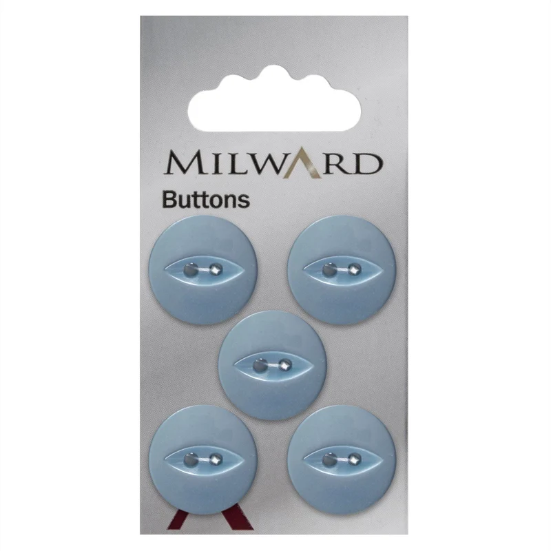 Milward Perlmutt-Knopf Hellblau 19 mm (5 Stück)