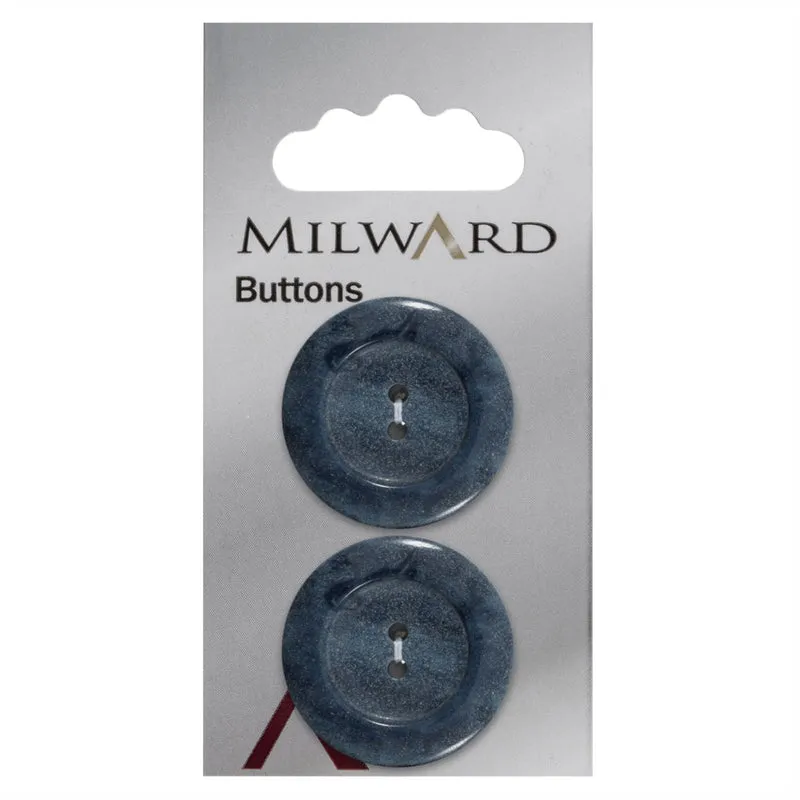 Milward-Knopf mit Rand, Dunkelblau, 27 mm (2 Stück)