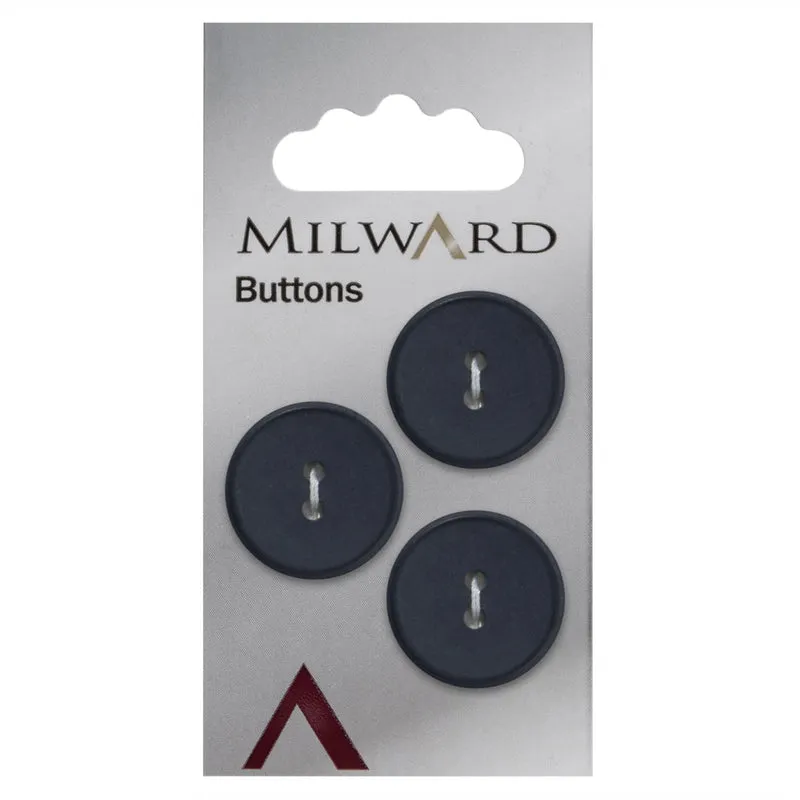 Milward runder Knopf, matt Dunkelblau, 20 mm (3 Stück)