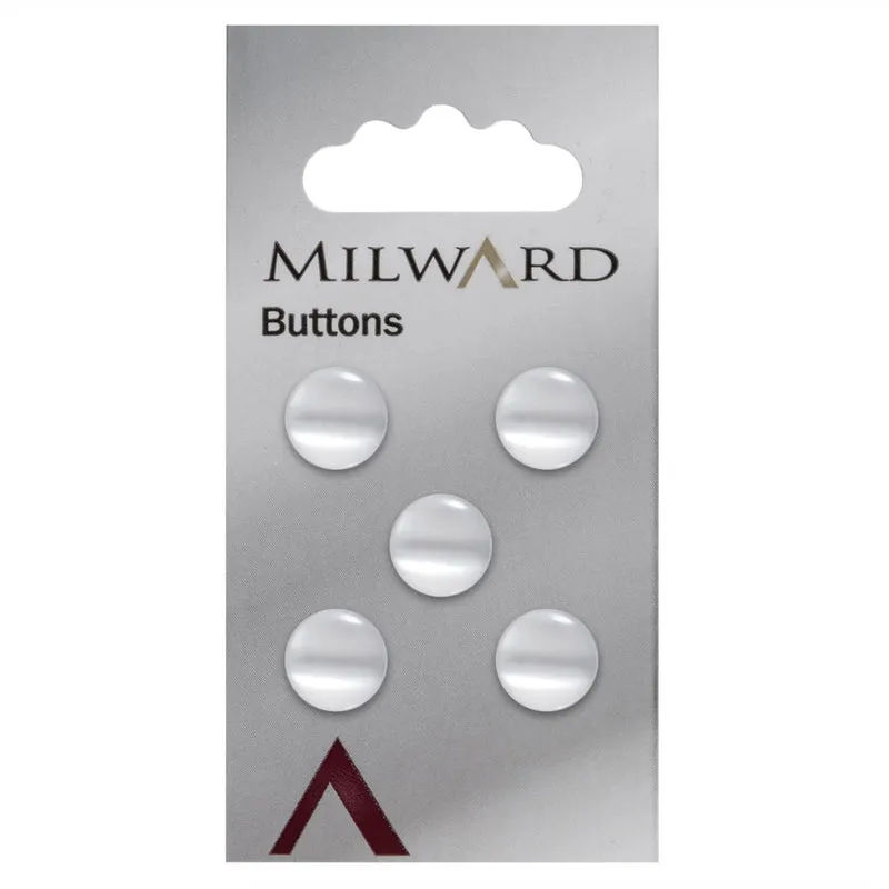 Milward Perlmutt-Knopf, weiß mit Glanz, 11 mm (5 Stück)