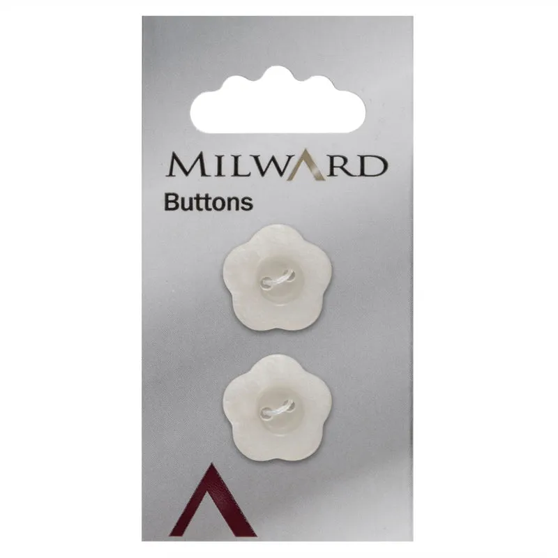 Milward Knopf, weiß, 20 mm (2 Stück)