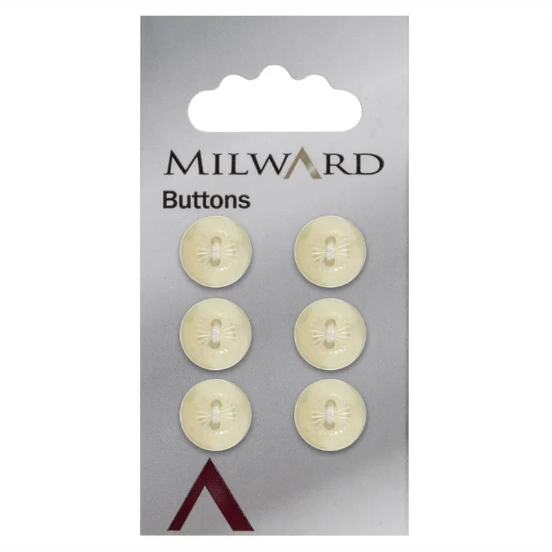 Milward-Knopf mit Blume, zartgelb, 12 mm (6 Stück)