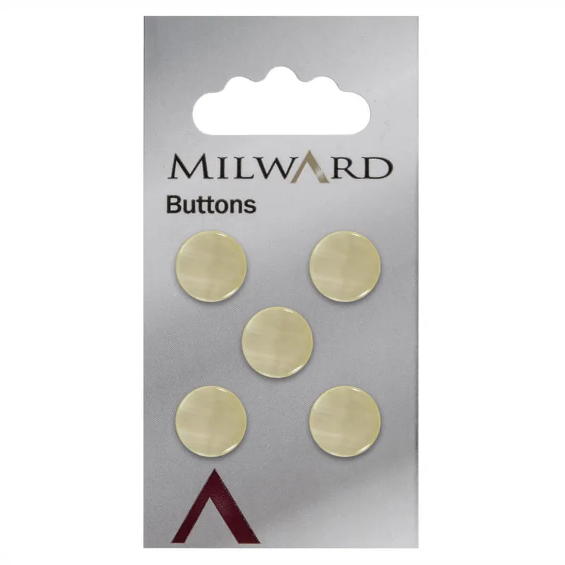 Milward Rundknopf, zartgelb, glänzend, 11 mm (5 Stück)