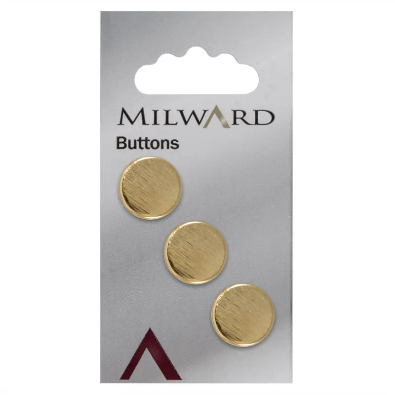 Milward Metallknopf aus Messing, 15 mm (3 Stück)
