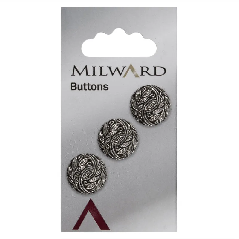 Milward Metallknopf „Blütenblatt“ 15 mm (3 Stück)