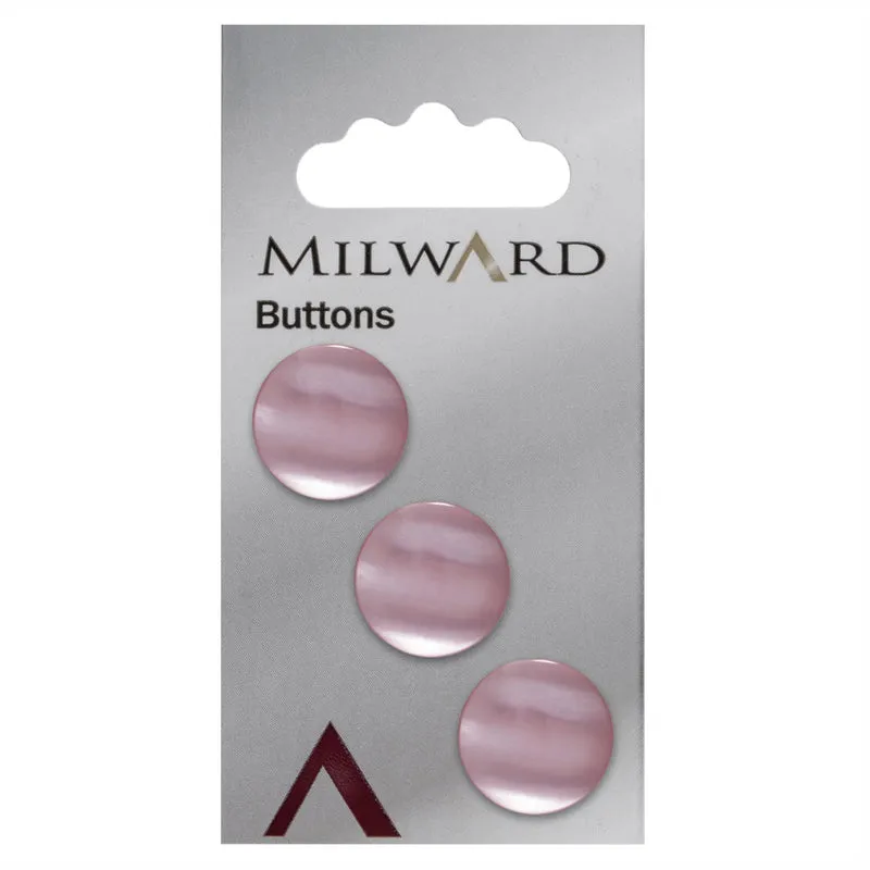 Milward-Knopf, Perle, rosa, 16 mm (3 Stück)