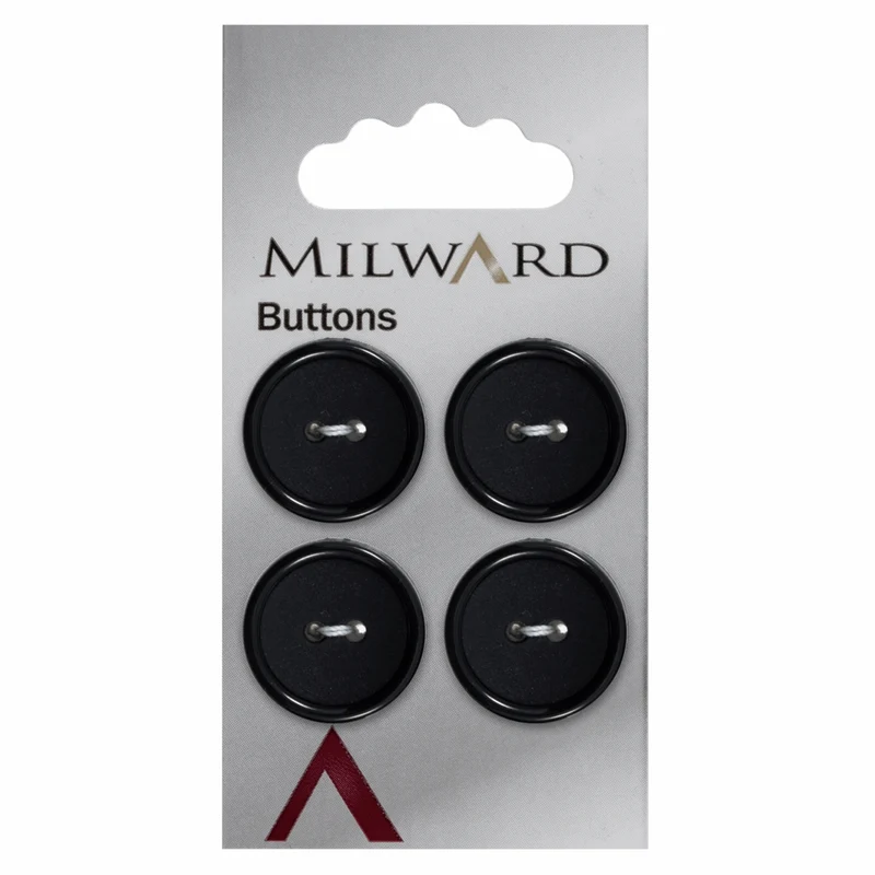Milward-Knopf, matt, Dunkelblau, 19 mm (4 Stück)
