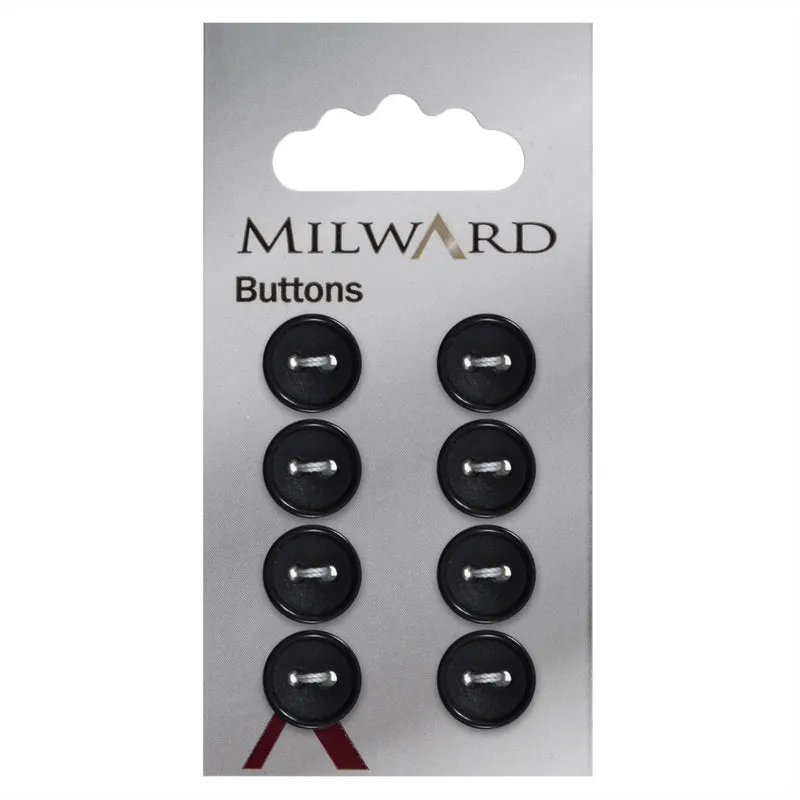 Milward-Knopf, matt, Dunkelblau, 11 mm (8 Stück)