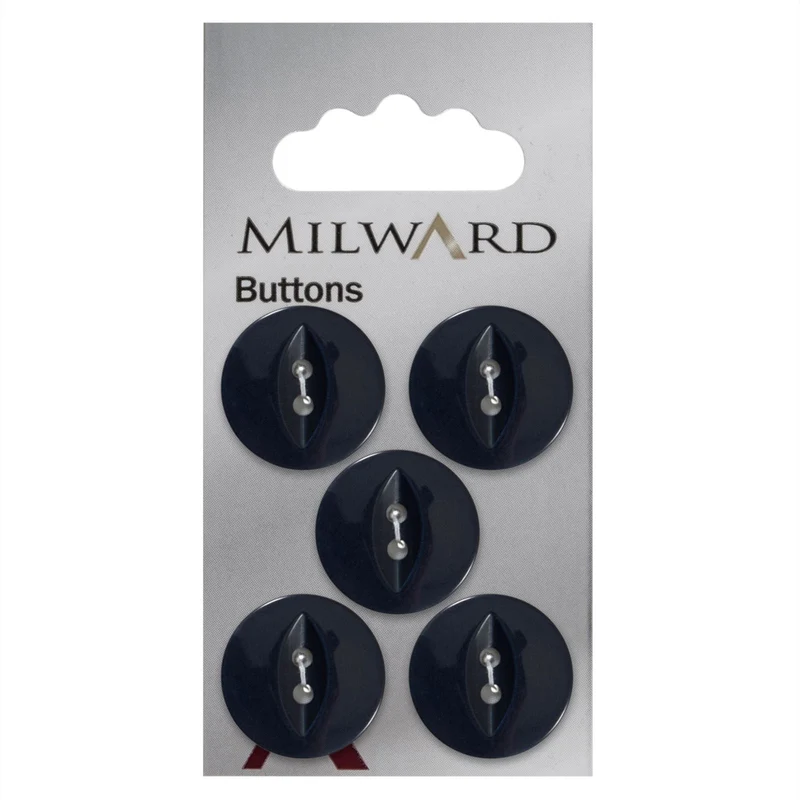 Milward Perlmutt-Knopf Dunkelblau 19 mm (5 Stück)