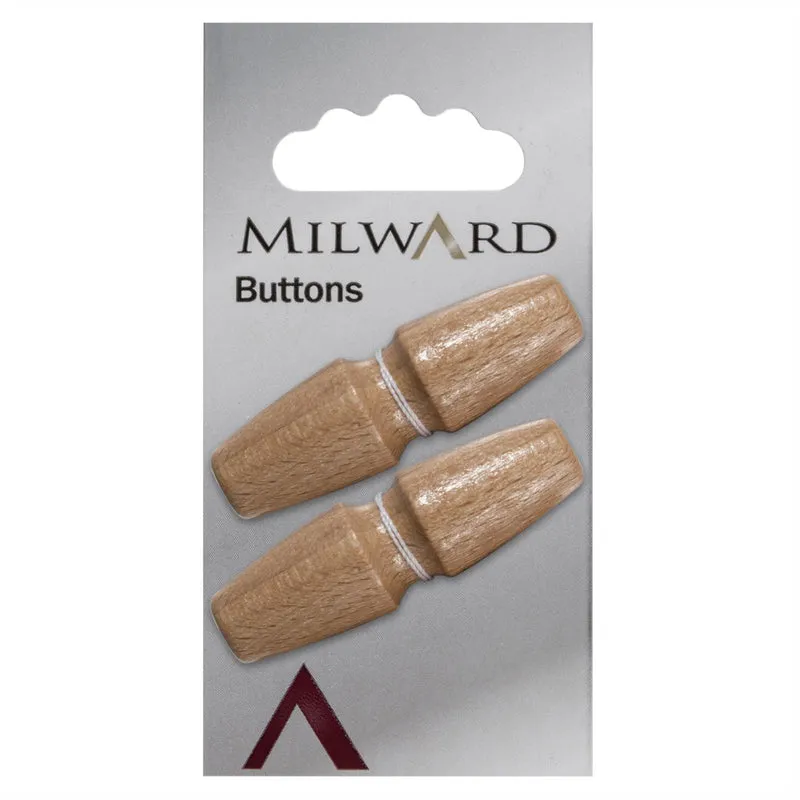 Milward Knopf-Knebel aus Holz, 45 mm (2 Stück)