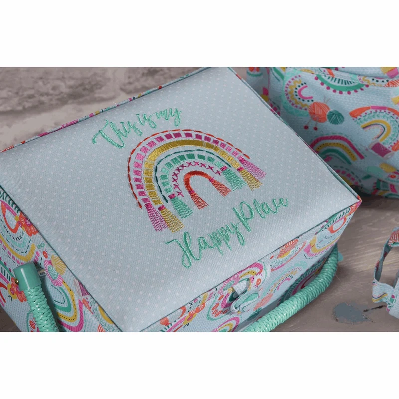 Nähkorb „Medium Embroidered Rainbow“