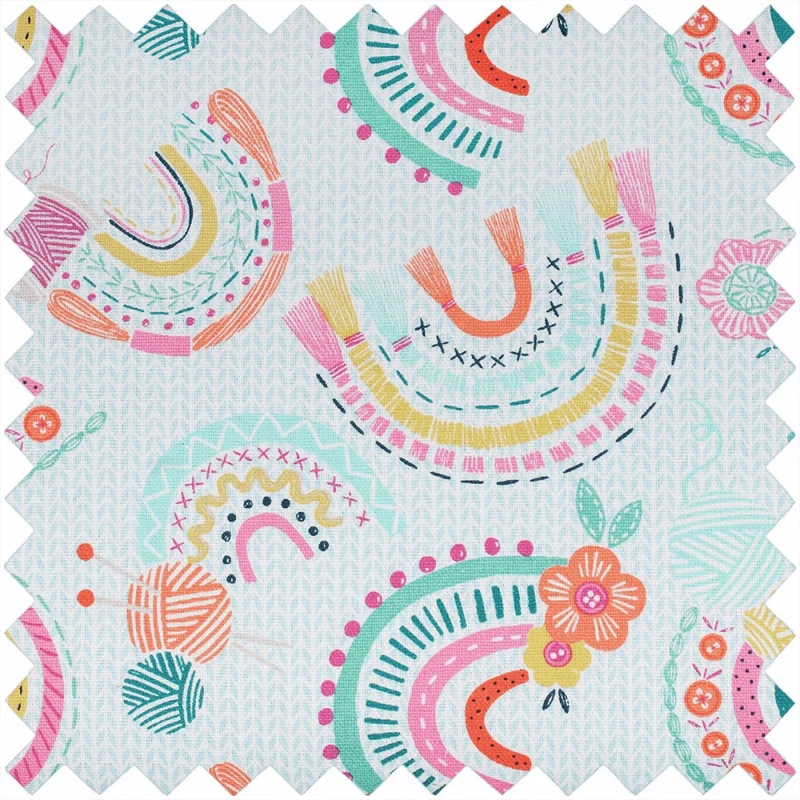Nähkorb „Medium Embroidered Rainbow“