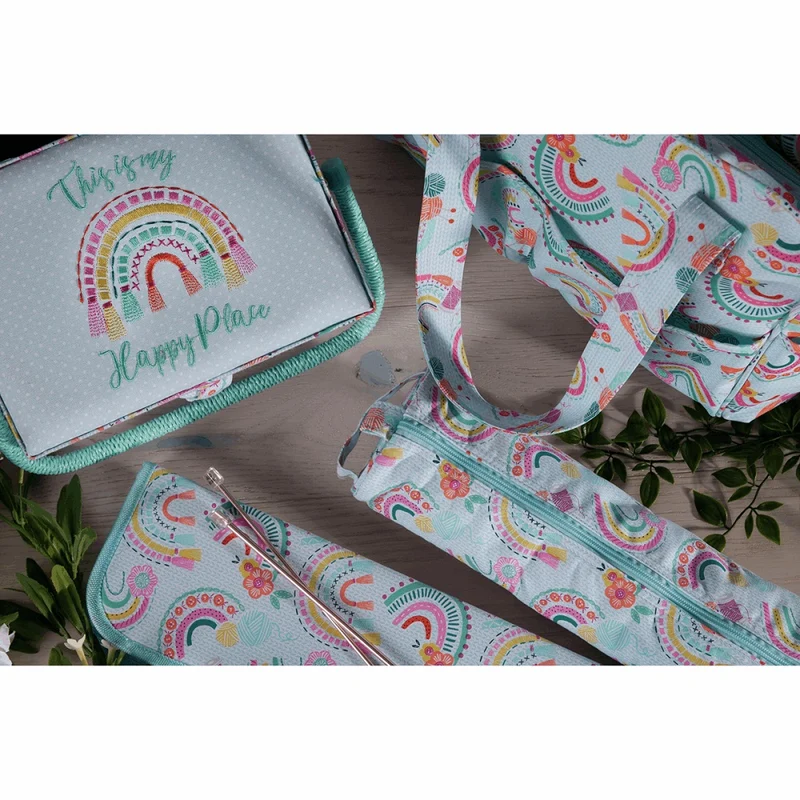 Nähkorb „Medium Embroidered Rainbow“