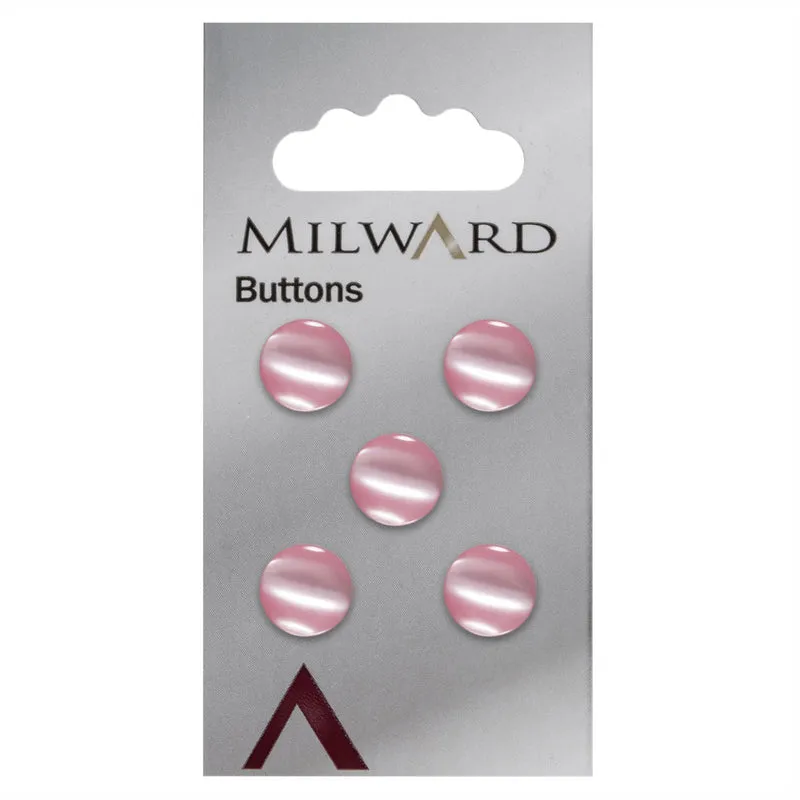 Milward-Knopf, Perle, rosa, 11 mm (5 Stück)