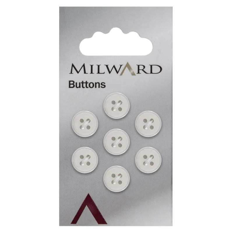 Milward-Knopf, weiß, 11 mm (7 Stück)