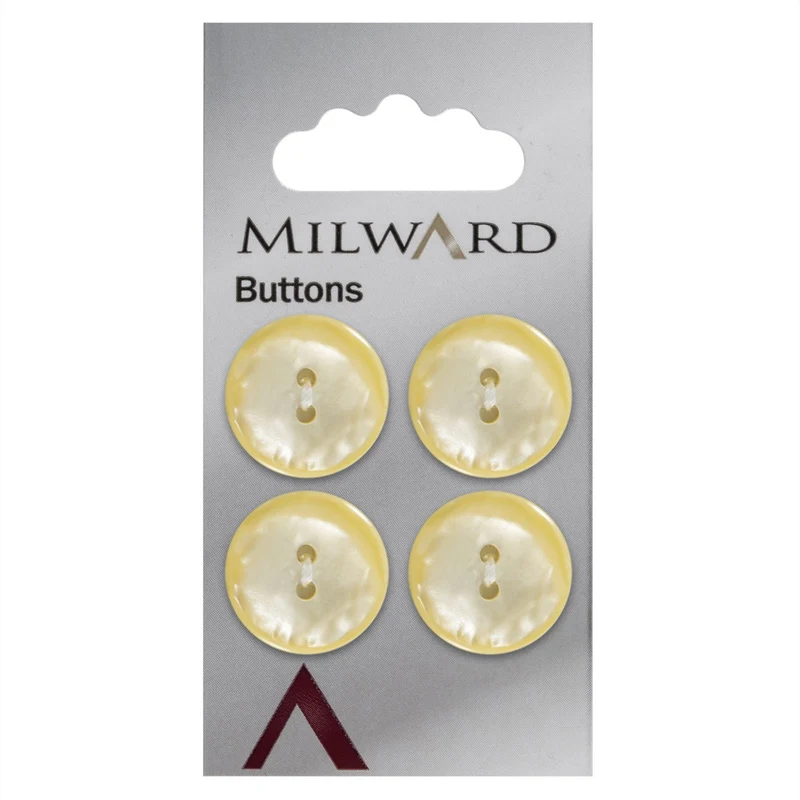 Milward-Knopf, glänzend gelb, 19 mm (4 Stück)