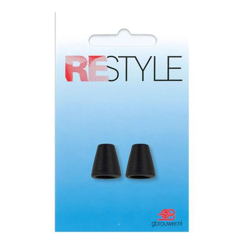 Restyle Kabelendkappe aus Kunststoff, 2 Stück, 000, Schwarz