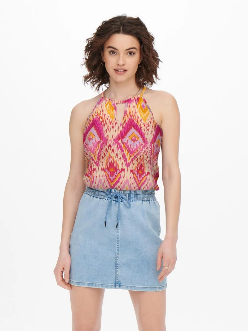 ONLALMA LIFE VIS S/L KEYHOLE TOP AOP
